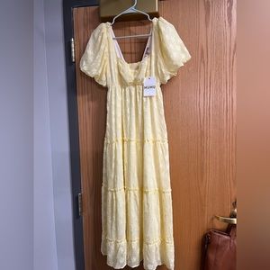 Show Me Your MuMu Yellow Midi Dress
